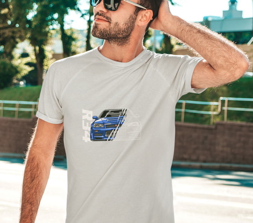 Camiseta hombre manga corta NISSAN SKYLINE GTR R34