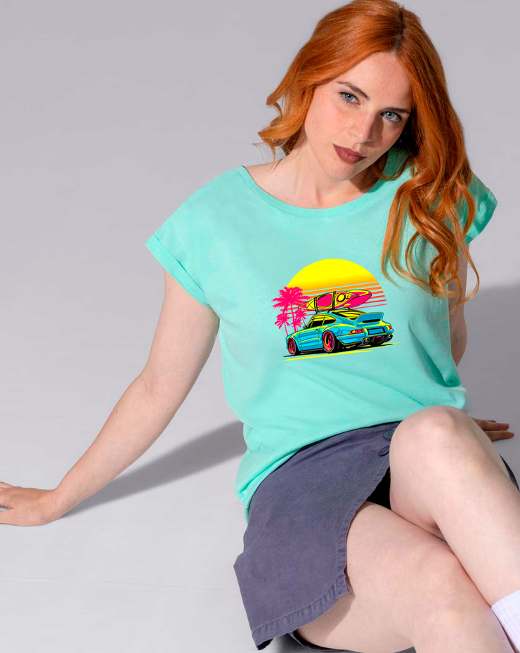 Camiseta mujer manga corta PORSCHE 911 TURBO surfer