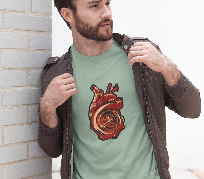 Camiseta hombre manga corta corazón turbo