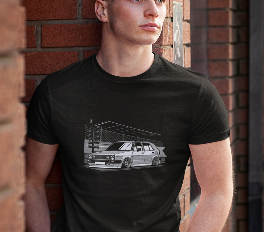 Camiseta hombre manga corta VW GOLF MK2 LOW