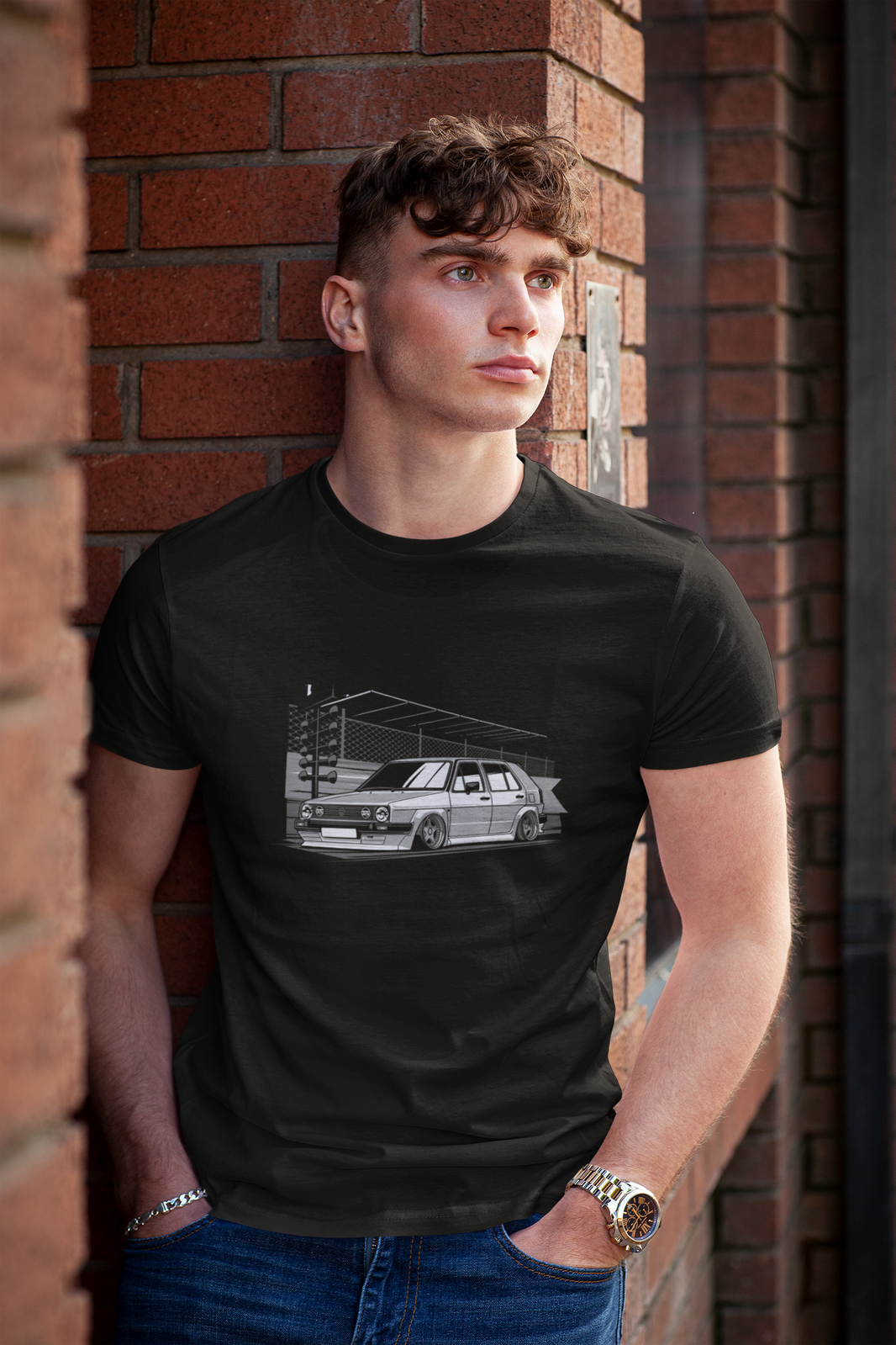 Camiseta hombre manga corta VW GOLF MK2 LOW