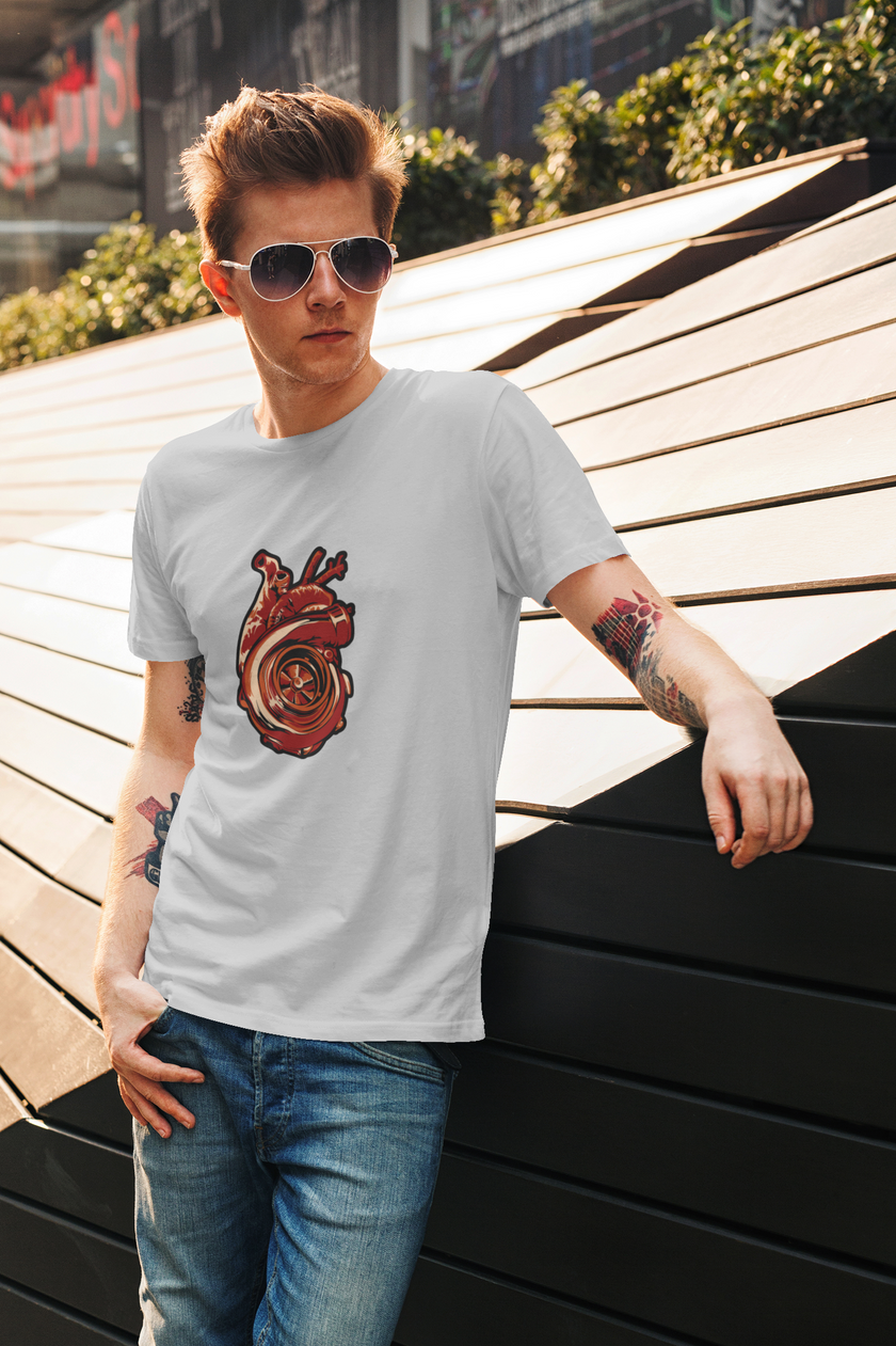 Camiseta hombre manga corta corazón turbo