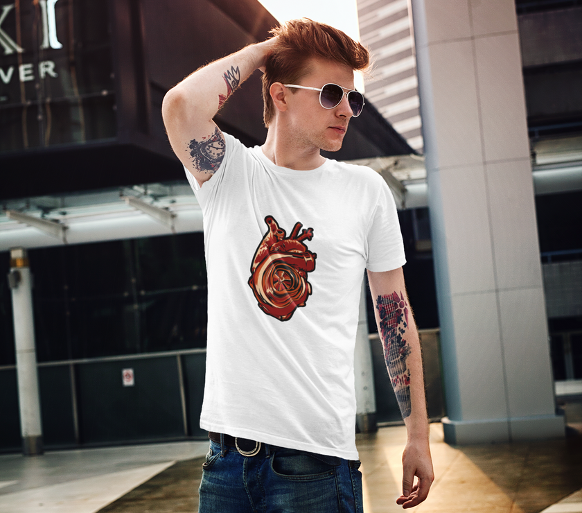 Camiseta hombre manga corta corazón turbo